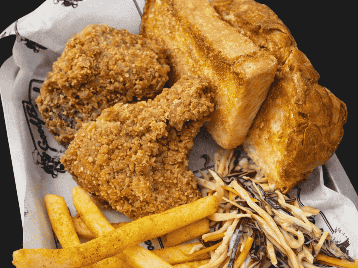 Quarter chicken meal from Good Bird Kitchen made with free-range chicken